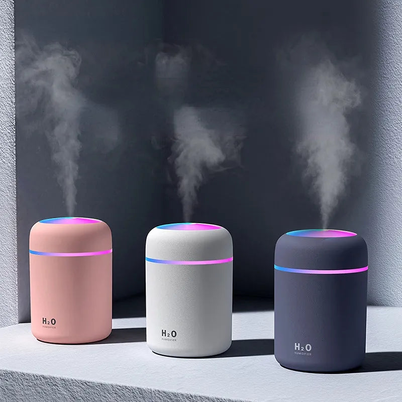 LED Mini Car Air Humidifier Essential Oil Diffuser