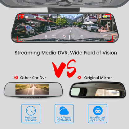 Front and Rearview Mirror Dash Cam for Car